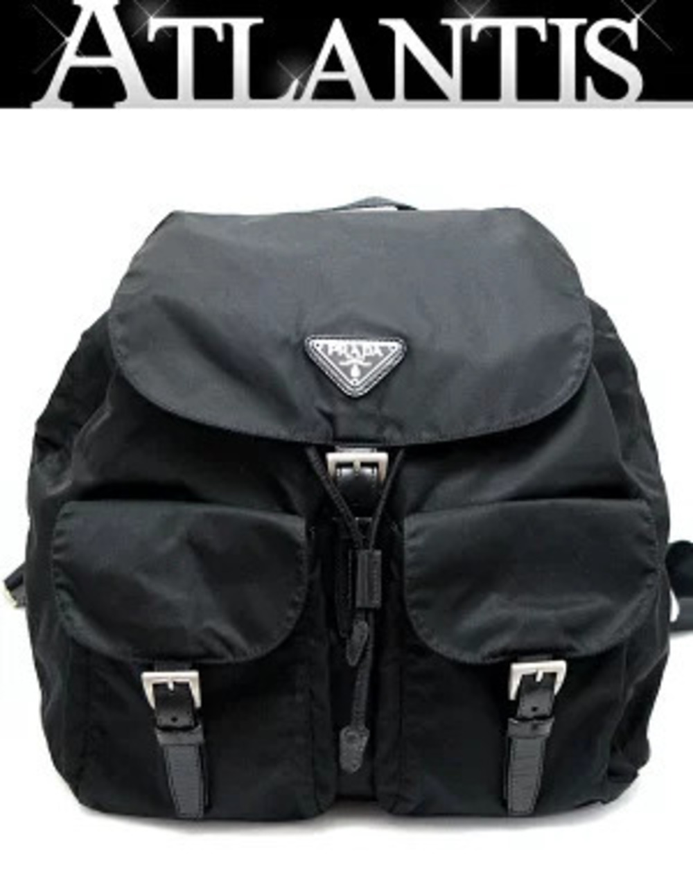 Prada Triangle Backpack Black